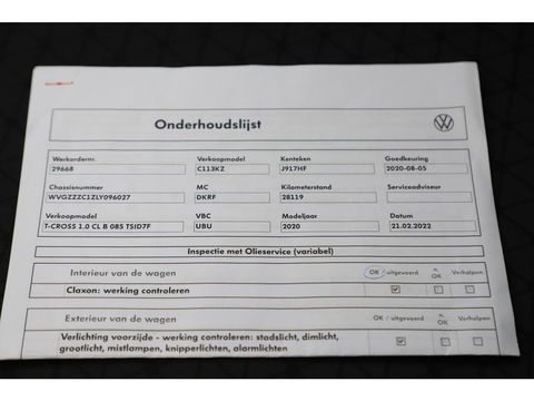 Volkswagen T-Cross 1.0 TSI Life DSG Automaat 116PK Navigatie Clima Adaptive Cruise Lane Assist Achteruitrijcamera Blind Spot Carplay Android Auto