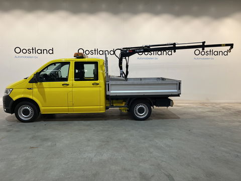 Volkswagen Transporter 2.0 TDI L2H1 Open Laadbak / Hiab T-CLX 009 Kraan / Euro 6 / 220V. / Aluca Kast / Airco / Cruise Control / Trekhaak