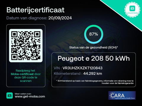 Peugeot e-208 EV Allure 50 kWh Automaat Half Leder Navigatie Camera Clima Cruise PDC LMV Carplay Android Bluetooth