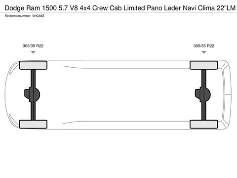 Dodge Ram 1500 5.7 V8 4x4 Crew Cab Limited Pano Leder Navi Clima 22"LM