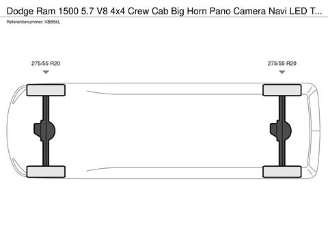 Dodge Ram 1500 5.7 V8 4x4 Crew Cab Big Horn Pano Camera Navi LED Trekhaak uitlaatklep 20"LM