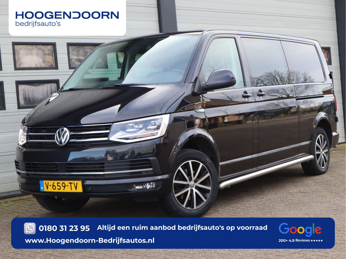 Volkswagen Transporter 2.0 TDI 150pk Euro 6 Automaat L2 Lang DC 5 Pers. - 2x Schuifdr - Navi - Trekhaak