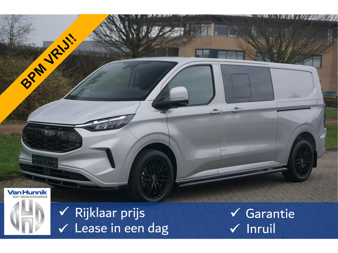Ford Transit Custom 320L 170PK DC JWR Edition AUT BPM VRIJ!! Leder, ACC, Trekhaak, 360° Cam, 19" LM!! NR. 764