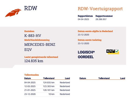 Mercedes-Benz EQV 300 L3 Extra lang 90 kWh | incl.BTW | 2+3+3 = 8 Pers | NL-Auto