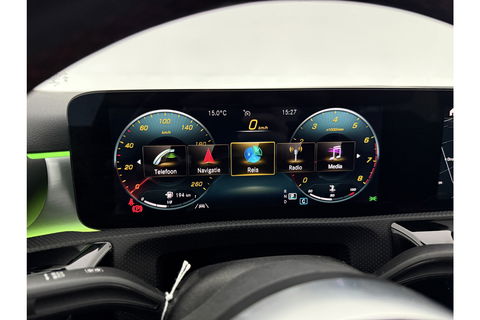 Mercedes-Benz A-Klasse 180 AMG Pano Sfeer Burmester Camera Virtual LED Memory Seats Clima Cruise Navi PDC 18''LMV