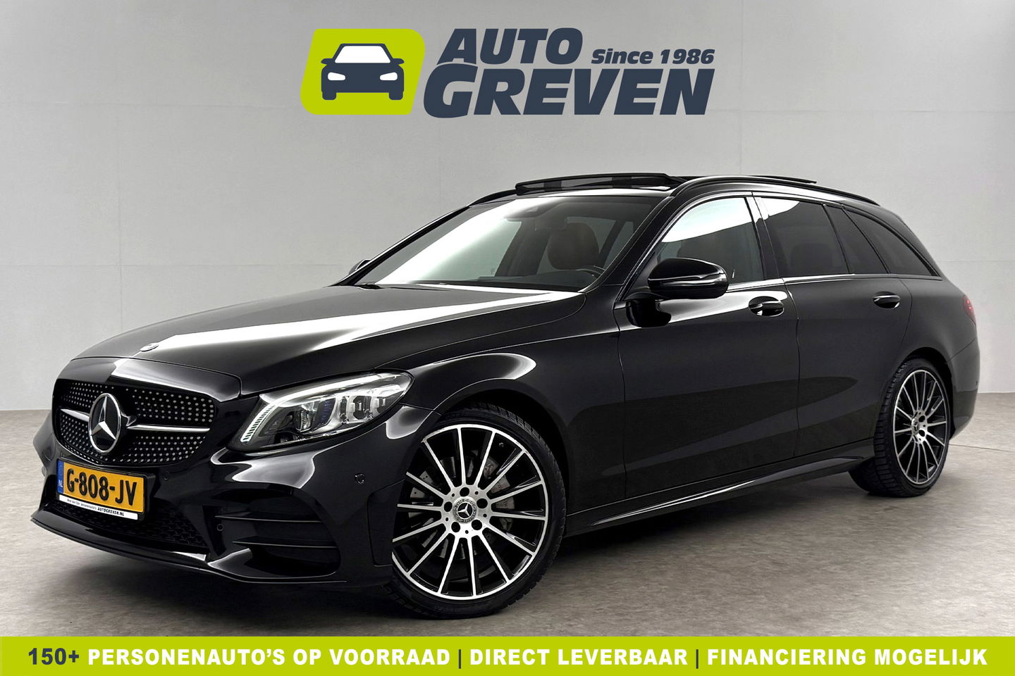 Mercedes-Benz C-Klasse 180 AMG 157PK Pano Trekhaak Sfeerverl. LED Virtual 19"LMV Camera Carplay Cruise Clima Navi Leder PDC