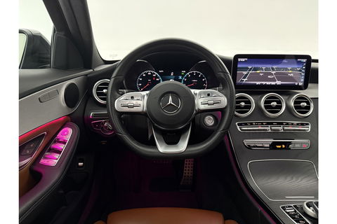 Mercedes-Benz C-Klasse 180 AMG 157PK Pano Trekhaak Sfeerverl. LED Virtual 19"LMV Camera Carplay Cruise Clima Navi Leder PDC