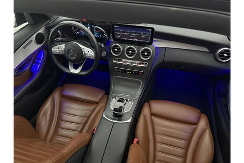 Mercedes-Benz C-Klasse 180 AMG 157PK Pano Trekhaak Sfeerverl. LED Virtual 19"LMV Camera Carplay Cruise Clima Navi Leder PDC