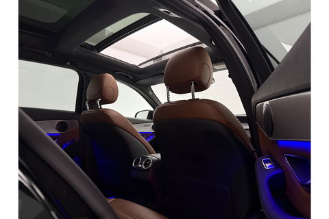 Mercedes-Benz C-Klasse 180 AMG 157PK Pano Trekhaak Sfeerverl. LED Virtual 19"LMV Camera Carplay Cruise Clima Navi Leder PDC