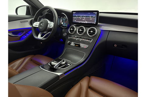 Mercedes-Benz C-Klasse 180 AMG 157PK Pano Trekhaak Sfeerverl. LED Virtual 19"LMV Camera Carplay Cruise Clima Navi Leder PDC