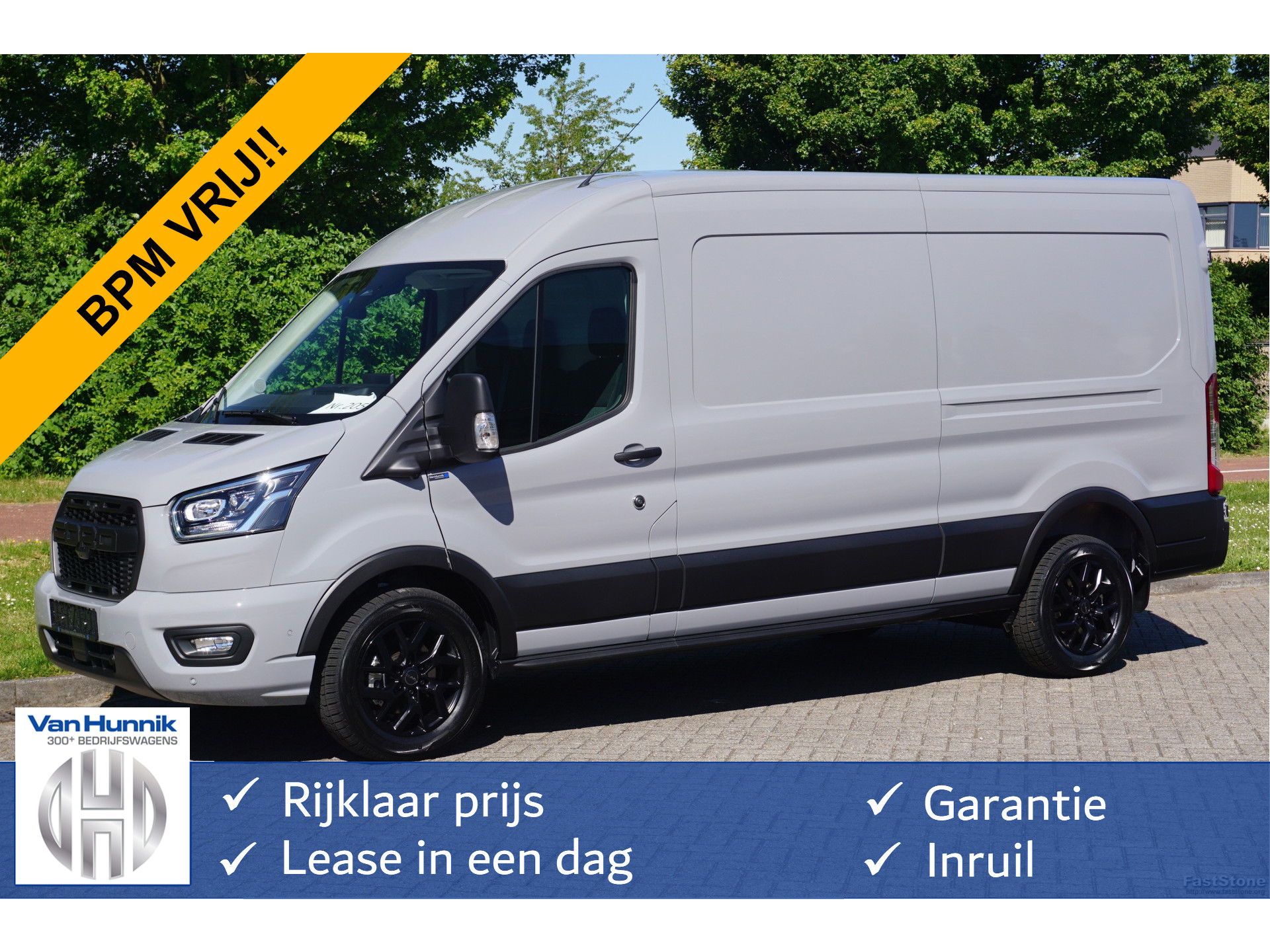 Ford Transit 350L L3H2 RAPTOR AUT-8 165PK BPM VRIJ Navi, Adap. Cruise, 360° Cam, Trekhaak, Xenon 17" LM!! NR. 205