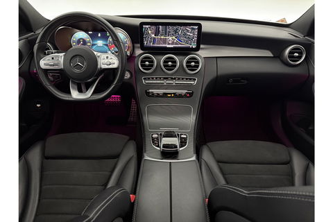Mercedes-Benz C-Klasse 180 AMG 157PK Pano Sfeerverl. Virtual LED 18"LMV Clima Cruise Camera Carplay Navi PDC
