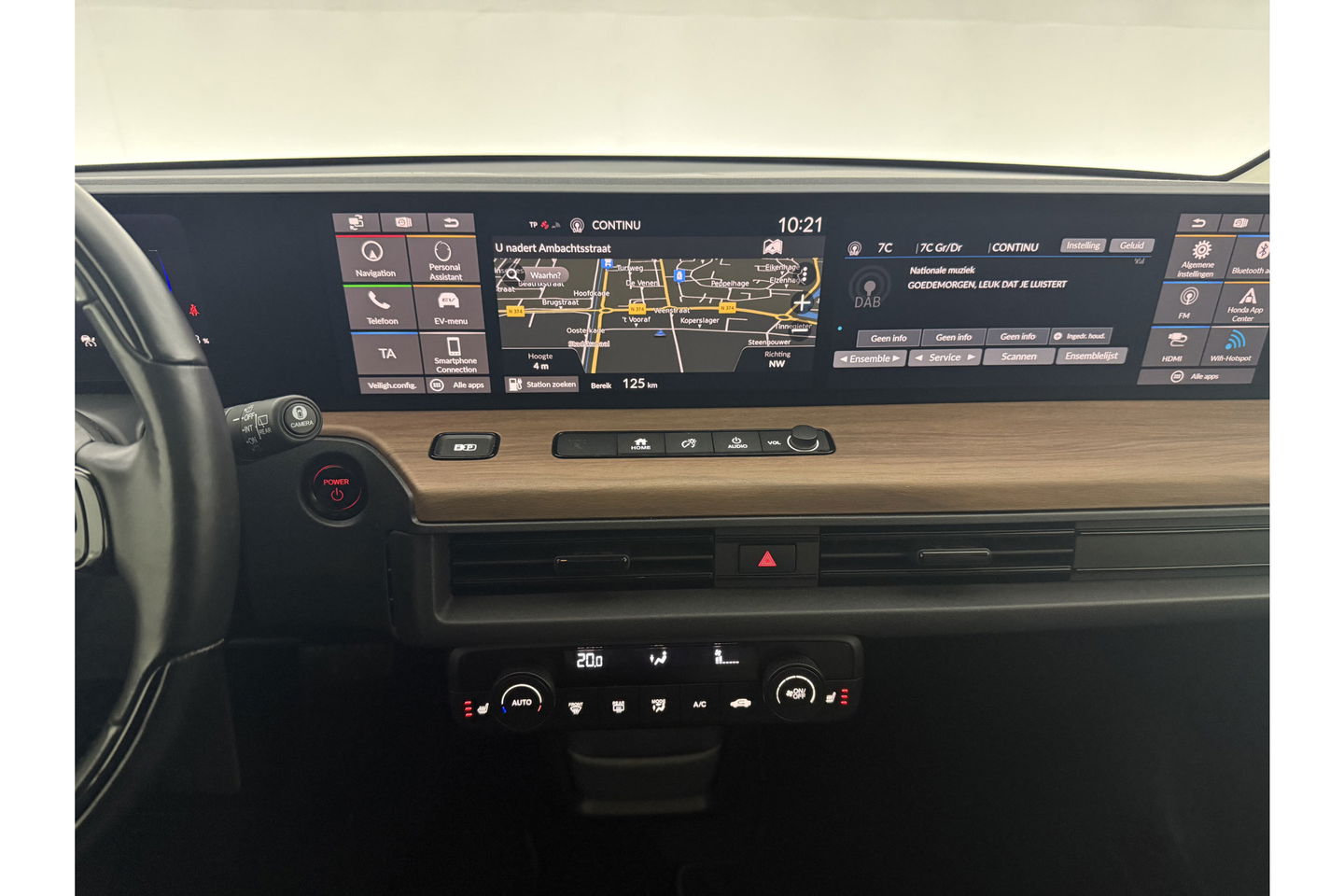 Honda Honda-E Advance 154PK Elektrisch LED Widescreen Zijcamera Spiegel Pano-view 360Camera Cruise Carplay Clima 17"LMV Navi PDC