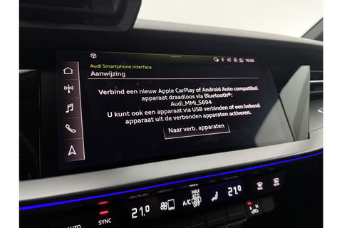 Audi A3 35 TFSI S Line 150PK LED Sfeer Carplay Virtual Clima Cruise Navi PDC 18''LMV