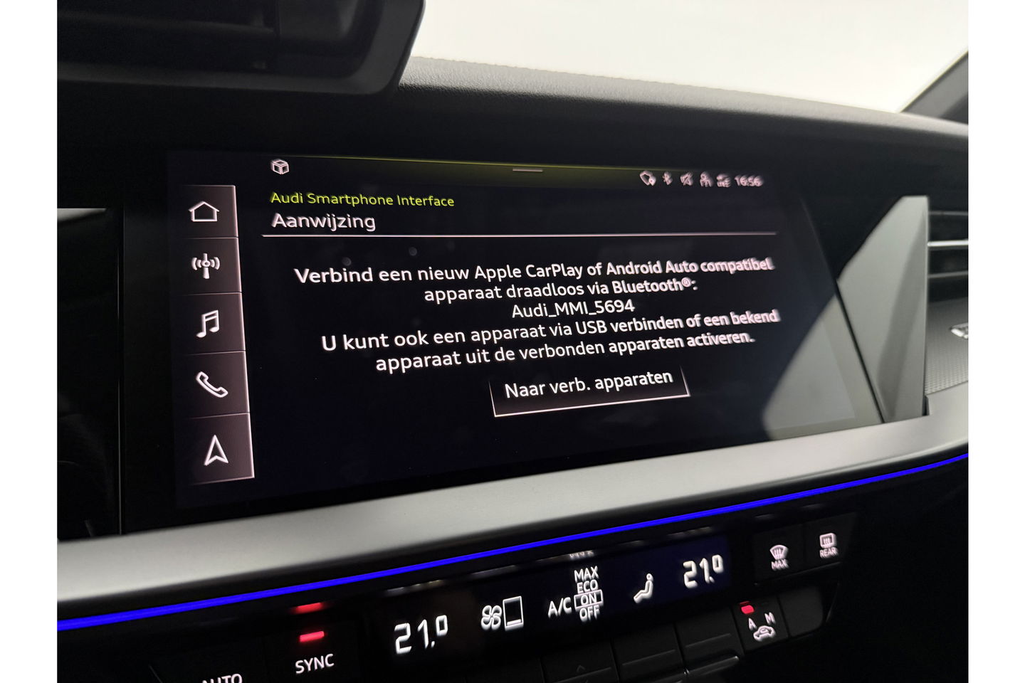 Audi A3 35 TFSI S Line 150PK LED Sfeer Carplay Virtual Clima Cruise Navi PDC 18''LMV