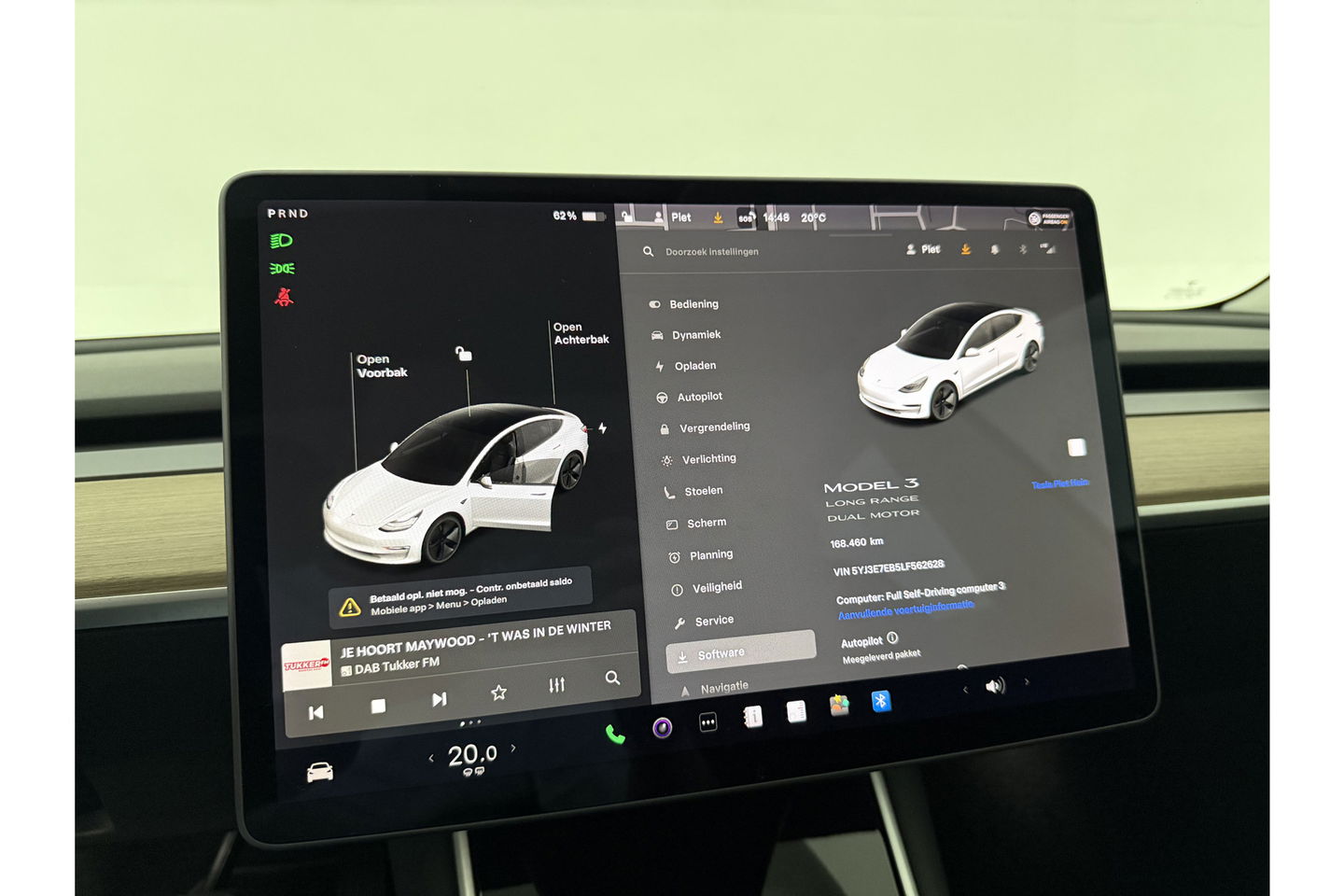 Tesla Model 3 Long Range AWD 75 kWh 351PK 360Camera Autopilot LED Pano View Leder 19"LMV Cruise Clima Navi PDC Memory-Seats