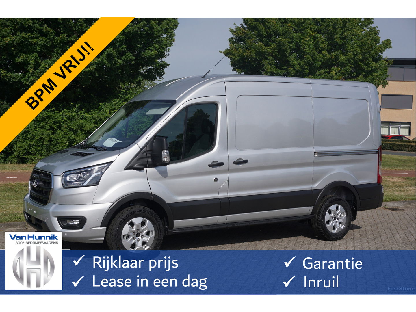 Ford Transit 350M L2H2 Limited AUT-8 165PK BPM VRIJ Navi, Adap. Cruise, 360° Cam, Trekhaak, 2x Schuifdeur!! NR. 295