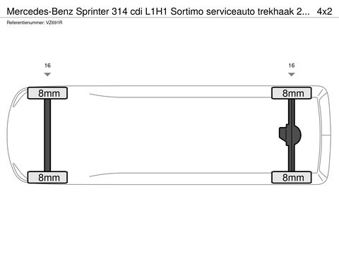 Mercedes-Benz Sprinter 314 cdi L1H1 Sortimo serviceauto trekhaak 2800kg