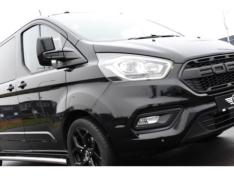 Ford Transit Custom 300 2.0 TDCI L2H1 DC Black Edition Camera, Adaptieve Cruise, 170Pk, Carplay, Automaat, Leder, Multimedia, Sensoren, 2 x Schuifdeur, UNIEK!