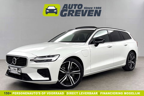 Volvo V60 2.0 T8 Twin Engine AWD R-Design 392PK Pano LED Virtual Trekhaak Memory Carplay Head-up Display Clima Cruise Navi PDC 19''LMV
