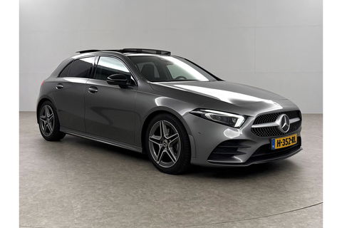Mercedes-Benz A-Klasse 180 AMG Night Pakket Pano Multibeam LED Sfeerverl. Virtual Burmester Memory Seat Camera Cruise Clima 18"LMV Navi PDC