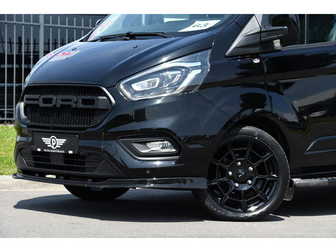 Ford Transit Custom 300 2.0 TDCI L2H1 DC Black Edition Camera, Adaptieve Cruise, 170Pk, Carplay, Xenon, Automaat, Leder, Multimedia, Sensoren, 2 x Schuifdeur, UNIEK!