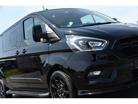 Ford Transit Custom 300 2.0 TDCI L2H1 DC Black Edition Camera, Adaptieve Cruise, 170Pk, Carplay, Xenon, Automaat, Leder, Multimedia, Sensoren, 2 x Schuifdeur, UNIEK!
