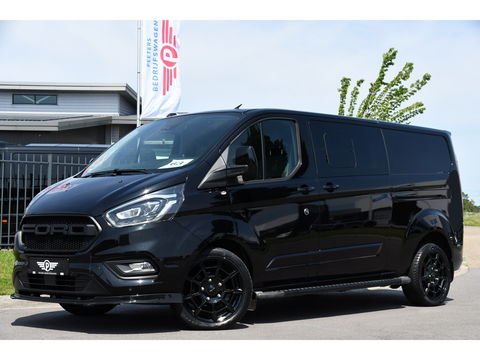 Ford Transit Custom 300 2.0 TDCI L2H1 DC Black Edition Camera, Adaptieve Cruise, 170Pk, Carplay, Xenon, Automaat, Leder, Multimedia, Sensoren, 2 x Schuifdeur, UNIEK!