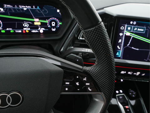Audi Q4 e-tron 40 S edition 77 kWh S-Line-Sportpack [ 3-Fase ] (INCL-BTW) *HEAT-PUMP | LEATHER-FABRIC | MATRIX-LED | ADAPTIVE-CRUISE | AMBIENT-LIGHT | DIGI-COCKPIT | AUDI-SOUND | DAB+ | KEYLESS | SHIFT-PADDLES | CAMERA | HEATED-SPORTSEATS | 20''ALU*