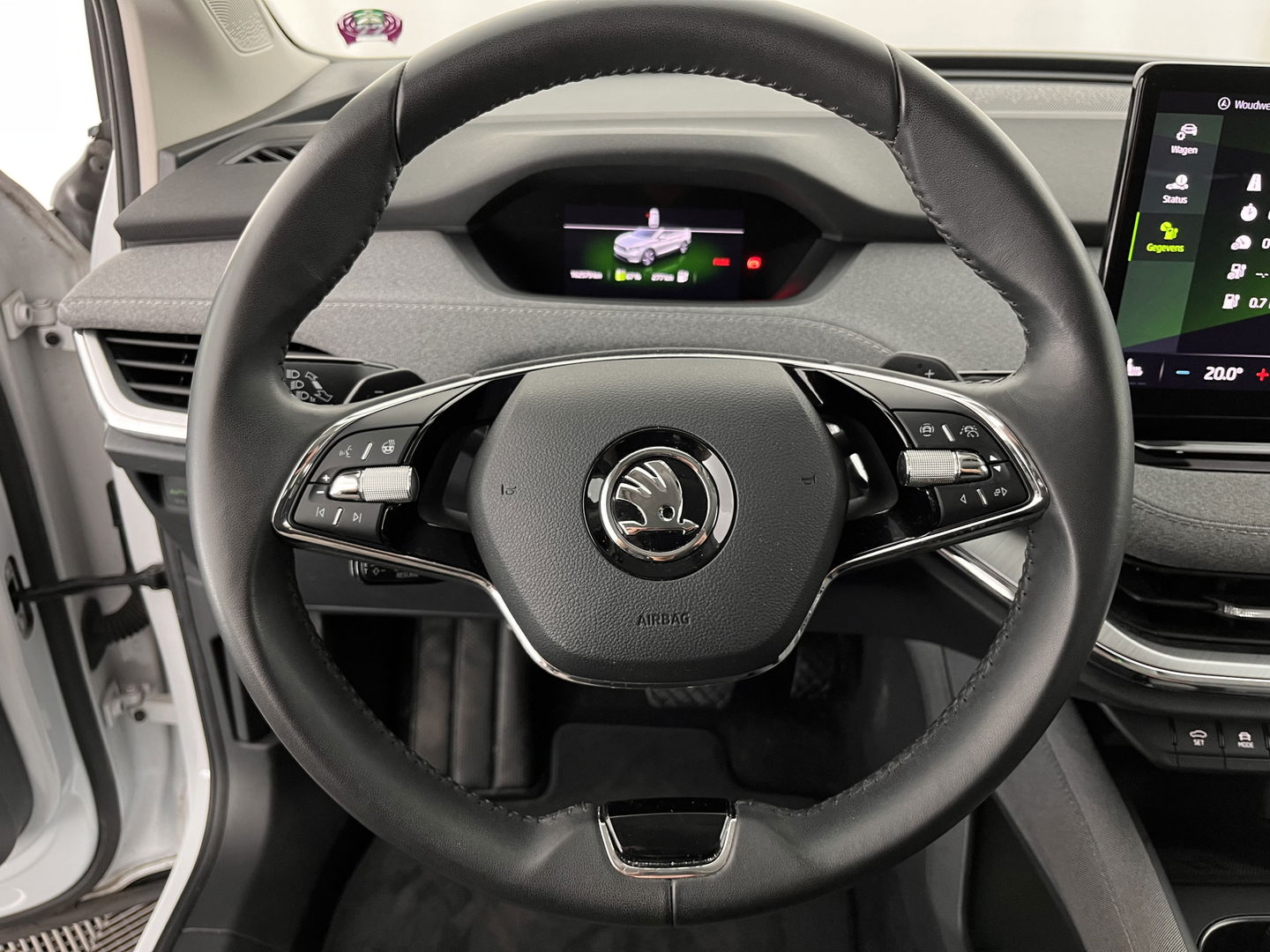 Škoda Enyaq iV 80 (INCL.BTW) *DIGI-COCKPIT | FULL-LED | 1/2LEATHER | BLINDSPOT | CAMERA | NAVI-FULLMAP | DAB+ | KEYLESS | 19''ALU*
