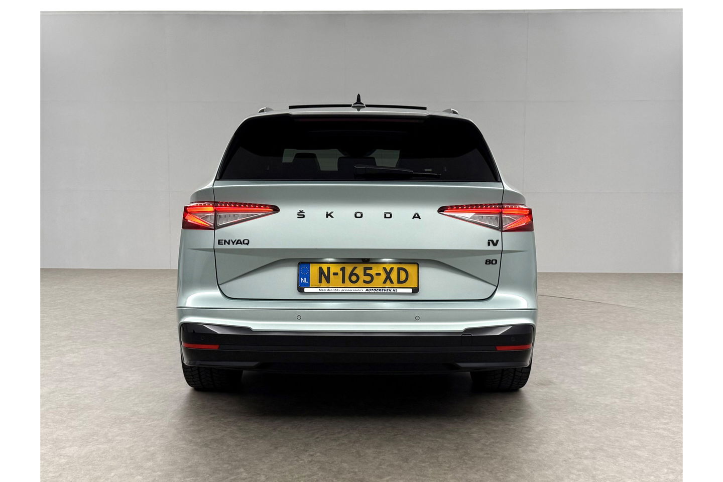 Škoda Enyaq 80 Sportline | ELEKTRISCH | 204PK Pano Sfeer Carplay Head up Display LED Trekhaak Virtual Navi Clima Cruise 21"LMV PDC