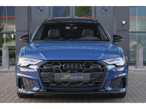 Audi A6 Avant 50 TFSIe 300pk Quattro S-line Facelift Panoramadak Bang&Olufsen *BTW* Trekhaak elec. Ascari blauw S6 diffusor Black pack