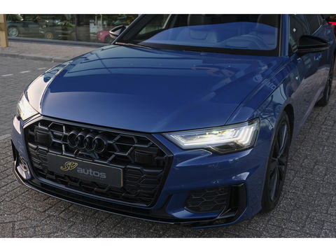 Audi A6 Avant 50 TFSIe 300pk Quattro S-line Facelift Panoramadak Bang&Olufsen *BTW* Trekhaak elec. Ascari blauw S6 diffusor Black pack