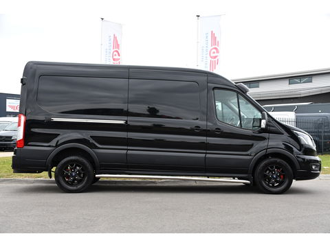 Ford Transit 350 2.0 TDCI L3H2 Black Edition Limited Cruise, Camera, Carplay, 185PK, 2 x Schuifdeur, Trekhaak, Xenon, Uniek!