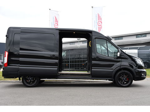 Ford Transit 350 2.0 TDCI L3H2 Black Edition Limited Cruise, Camera, Carplay, 185PK, 2 x Schuifdeur, Trekhaak, Xenon, Uniek!