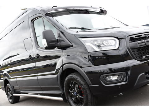 Ford Transit 350 2.0 TDCI L3H2 Black Edition Limited Cruise, Camera, Carplay, 185PK, 2 x Schuifdeur, Trekhaak, Xenon, Uniek!