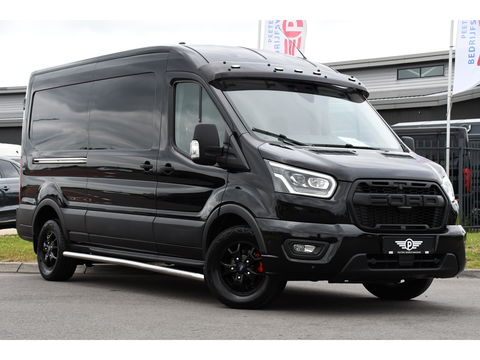 Ford Transit 350 2.0 TDCI L3H2 Black Edition Limited Cruise, Camera, Carplay, 185PK, 2 x Schuifdeur, Trekhaak, Xenon, Uniek!