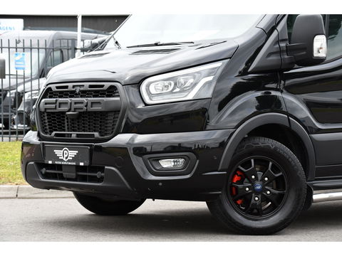 Ford Transit 350 2.0 TDCI L3H2 Black Edition Limited Cruise, Camera, Carplay, 185PK, 2 x Schuifdeur, Trekhaak, Xenon, Uniek!