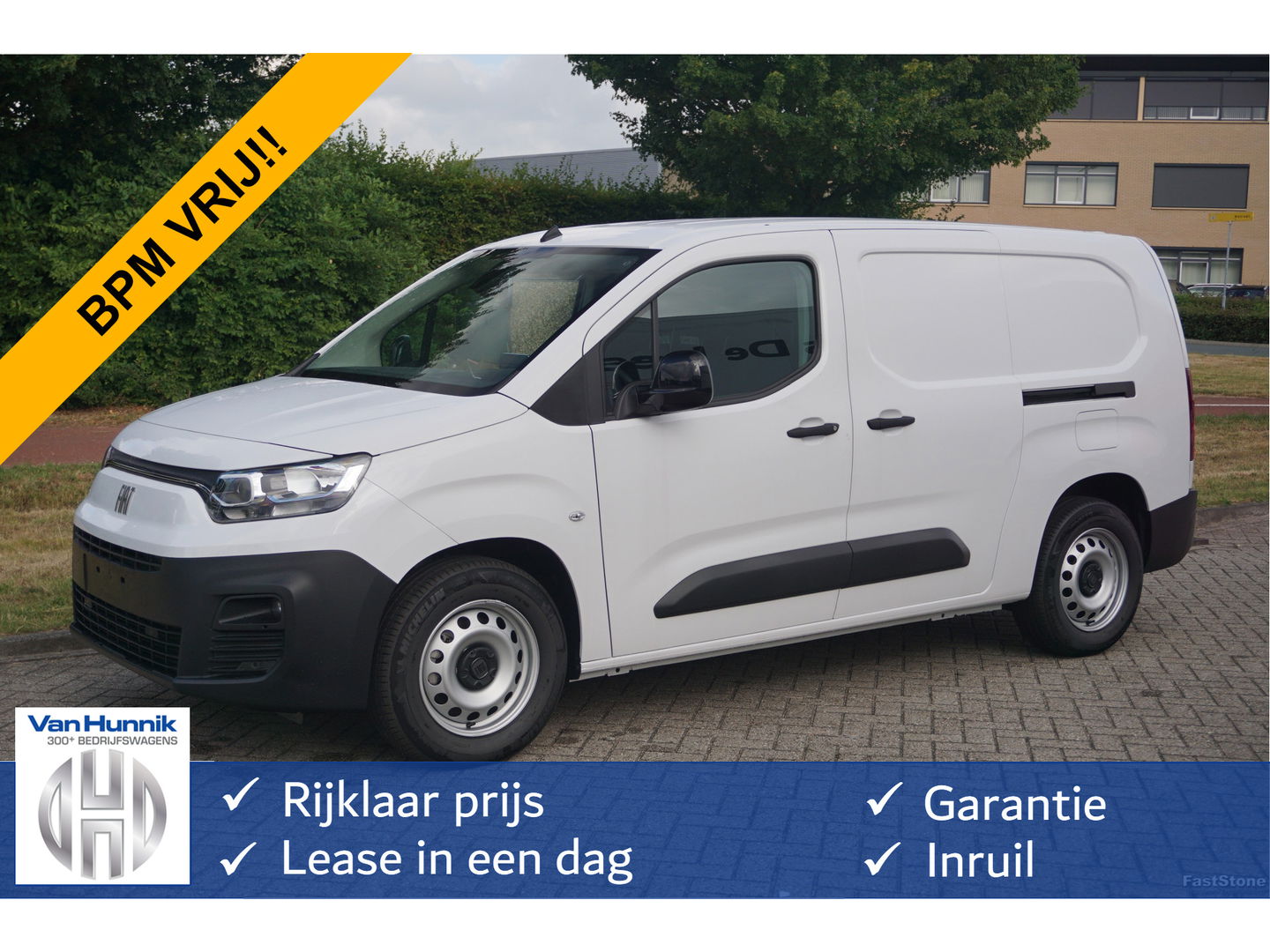 Fiat E-Doblò L2 50 kWh Plus BPM VRIJ Climate, Navi, Camera, Betimmering, 2x Schuifdeur!! NR. 375