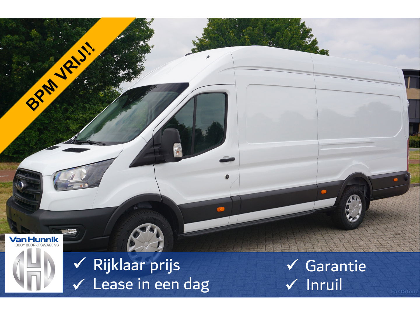 Ford Transit 350L 130PK L4H3 BPM VRIJ!! 12" Sync4 Navi, Trekhaak, Stoel-Stoel!! NR. B03*