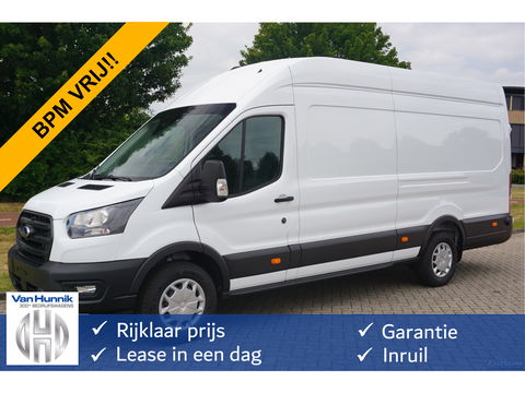 Ford Transit 350L 130PK L4H3 BPM VRIJ!! 12" Sync4 Navi, Trekhaak, Stoel-Stoel!! NR. B03*