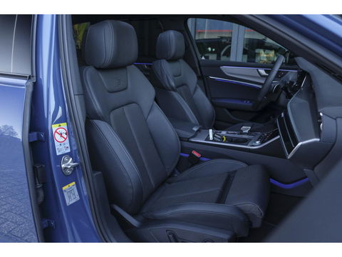 Audi A6 Avant 50 TFSIe 300pk Quattro S-line Facelift Panoramadak Bang&Olufsen *BTW* Trekhaak elec. Ascari blauw S6 diffusor Black pack