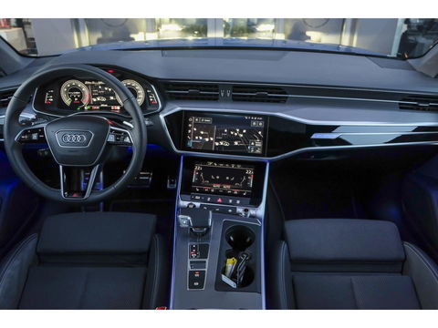 Audi A6 Avant 50 TFSIe 300pk Quattro S-line Facelift Panoramadak Bang&Olufsen *BTW* Trekhaak elec. Ascari blauw S6 diffusor Black pack