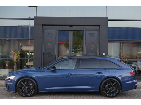 Audi A6 Avant 50 TFSIe 300pk Quattro S-line Facelift Panoramadak Bang&Olufsen *BTW* Trekhaak elec. Ascari blauw S6 diffusor Black pack