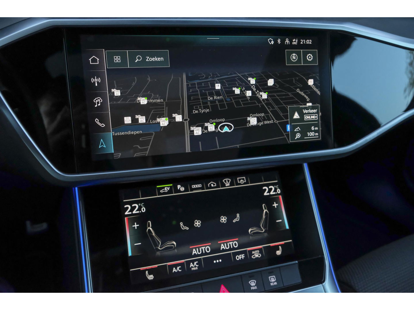Audi A6 Avant 50 TFSIe 300pk Quattro S-line Facelift Panoramadak Bang&Olufsen *BTW* Trekhaak elec. Ascari blauw S6 diffusor Black pack