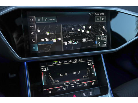 Audi A6 Avant 50 TFSIe 300pk Quattro S-line Facelift Panoramadak Bang&Olufsen *BTW* Trekhaak elec. Ascari blauw S6 diffusor Black pack