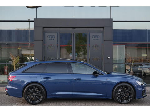 Audi A6 Avant 50 TFSIe 300pk Quattro S-line Facelift Panoramadak Bang&Olufsen *BTW* Trekhaak elec. Ascari blauw S6 diffusor Black pack