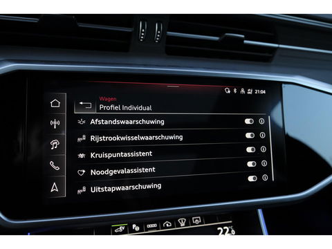 Audi A6 Avant 50 TFSIe 300pk Quattro S-line Facelift Panoramadak Bang&Olufsen *BTW* Trekhaak elec. Ascari blauw S6 diffusor Black pack