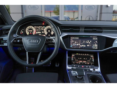 Audi A6 Avant 50 TFSIe 300pk Quattro S-line Facelift Panoramadak Bang&Olufsen *BTW* Trekhaak elec. Ascari blauw S6 diffusor Black pack