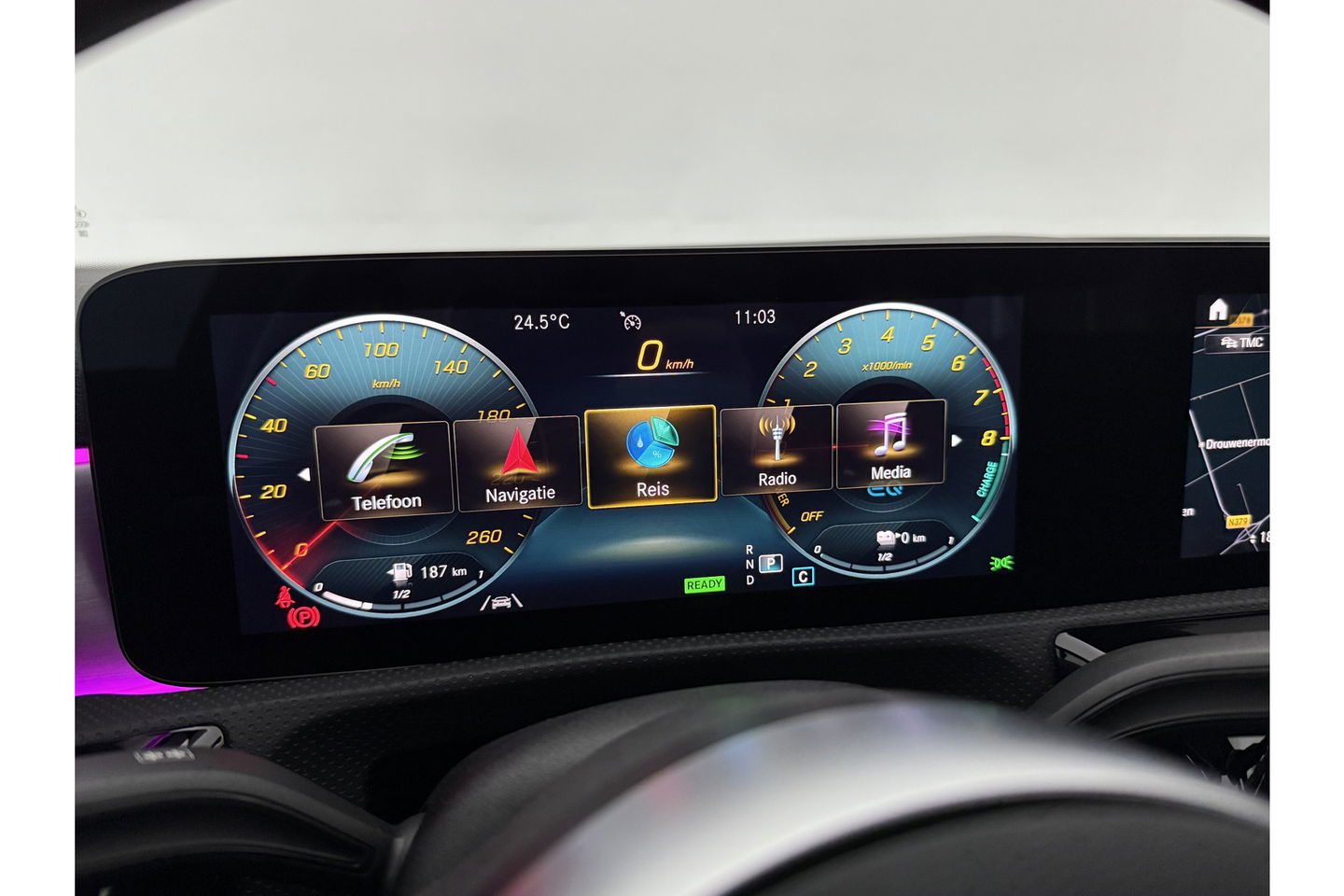 Mercedes-Benz A-Klasse 250 e AMG 235PK Pano Sfeer Trekhaak Virtual LED Camera Carplay Memory Clima Cruise Navi PDC 18"LMV